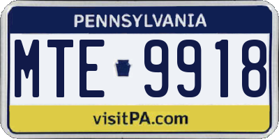 PA license plate MTE9918