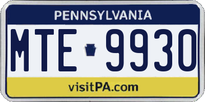 PA license plate MTE9930