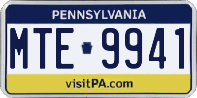 PA license plate MTE9941