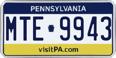 PA license plate MTE9943