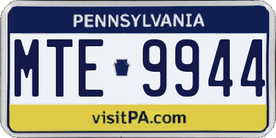 PA license plate MTE9944