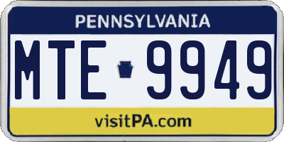 PA license plate MTE9949