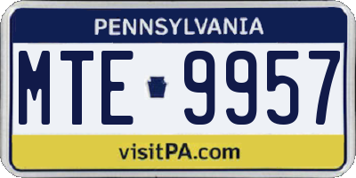 PA license plate MTE9957