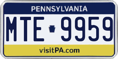 PA license plate MTE9959