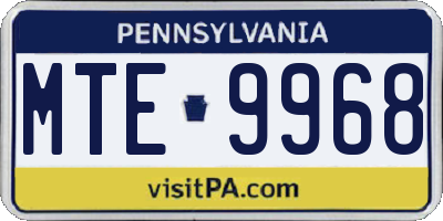 PA license plate MTE9968