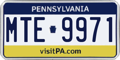 PA license plate MTE9971