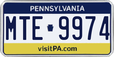 PA license plate MTE9974
