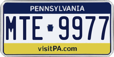 PA license plate MTE9977