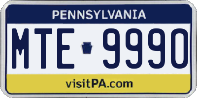 PA license plate MTE9990