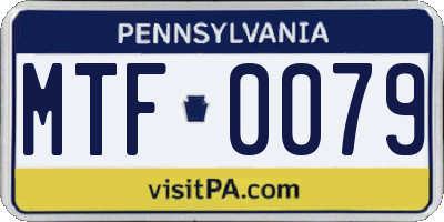 PA license plate MTF0079