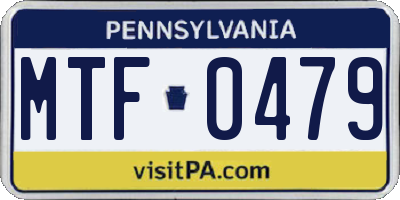 PA license plate MTF0479