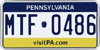 PA license plate MTF0486