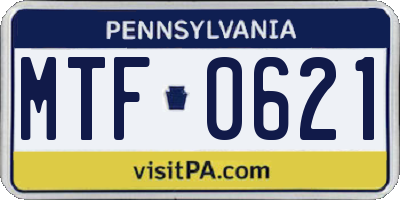 PA license plate MTF0621