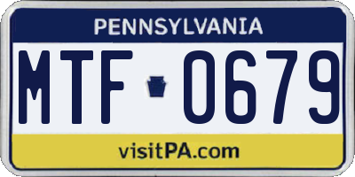 PA license plate MTF0679