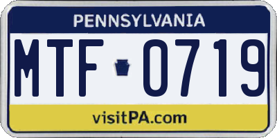 PA license plate MTF0719