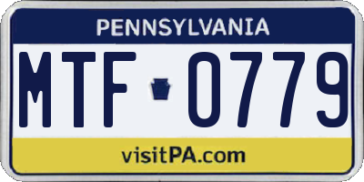 PA license plate MTF0779