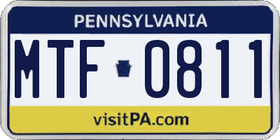 PA license plate MTF0811