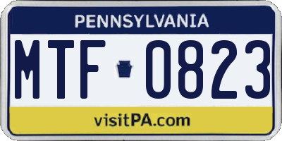 PA license plate MTF0823