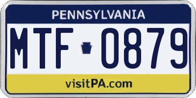 PA license plate MTF0879