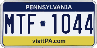 PA license plate MTF1044