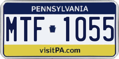 PA license plate MTF1055