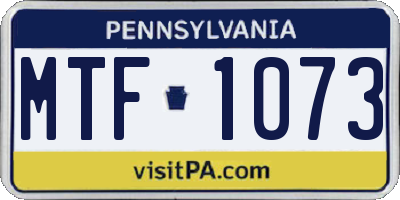 PA license plate MTF1073