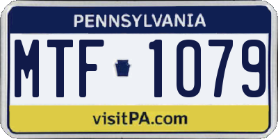 PA license plate MTF1079