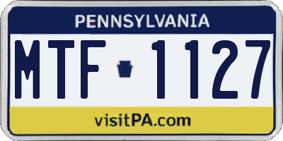 PA license plate MTF1127