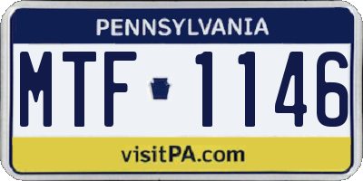 PA license plate MTF1146