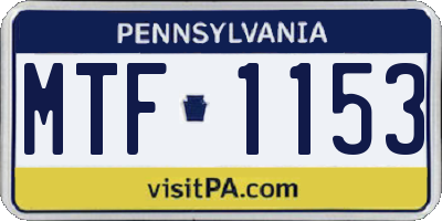 PA license plate MTF1153