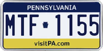PA license plate MTF1155