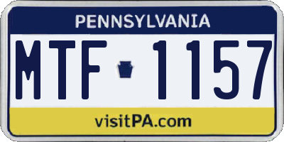 PA license plate MTF1157