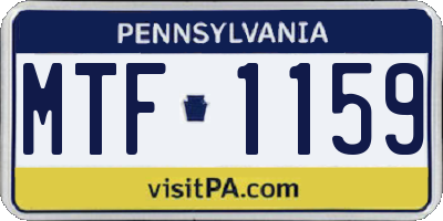 PA license plate MTF1159