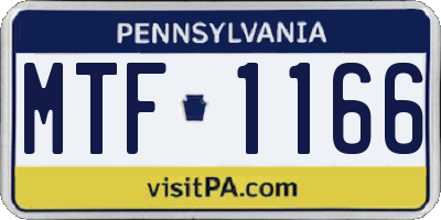 PA license plate MTF1166