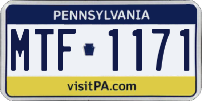 PA license plate MTF1171