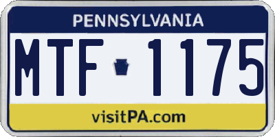 PA license plate MTF1175