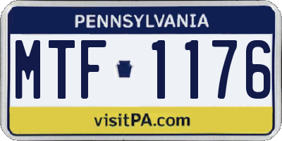 PA license plate MTF1176