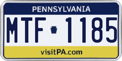 PA license plate MTF1185