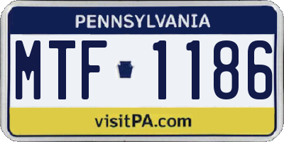 PA license plate MTF1186