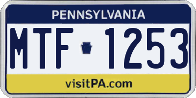 PA license plate MTF1253