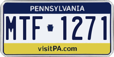 PA license plate MTF1271