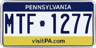 PA license plate MTF1277