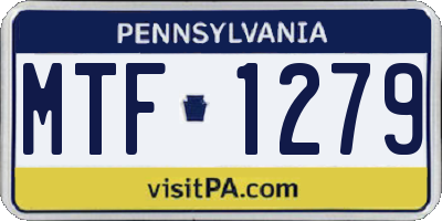 PA license plate MTF1279