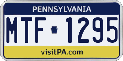 PA license plate MTF1295