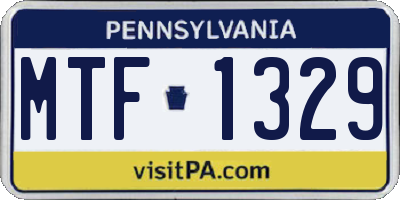PA license plate MTF1329