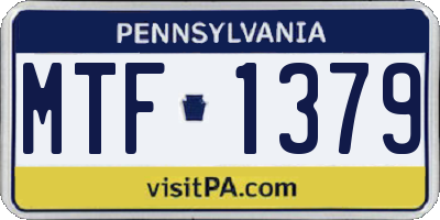 PA license plate MTF1379