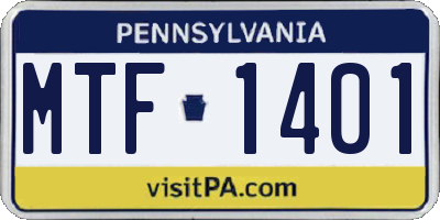 PA license plate MTF1401