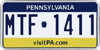 PA license plate MTF1411