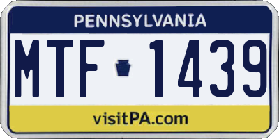 PA license plate MTF1439