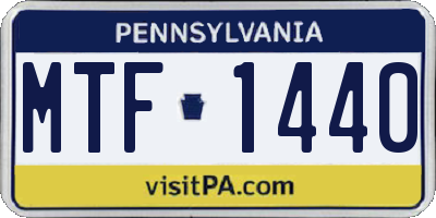 PA license plate MTF1440